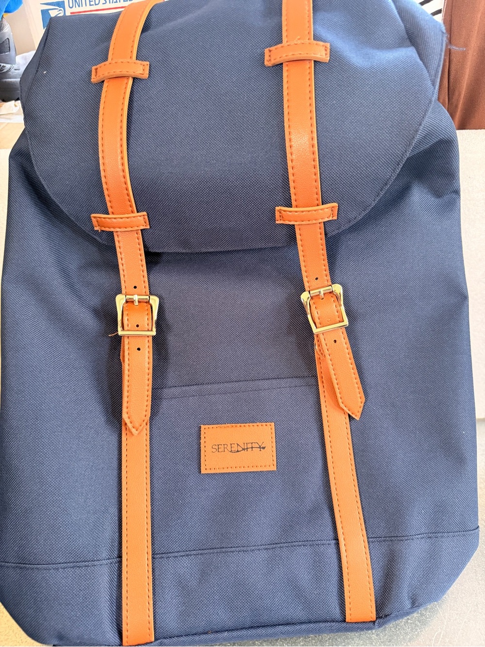 Serenity Navy and Tan Classic Men's Backpack